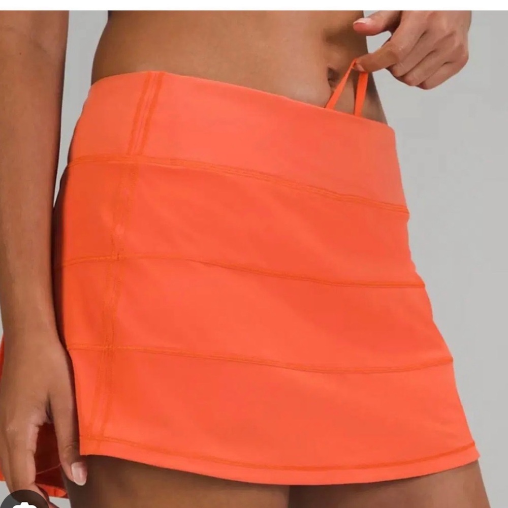 Lululemon Vibrant Orange Pace Rival Mid-Rise Skort